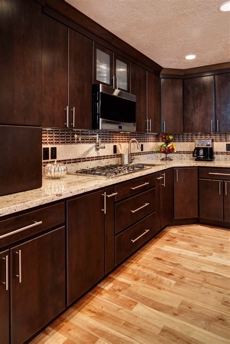 kitchens with brown cabinets